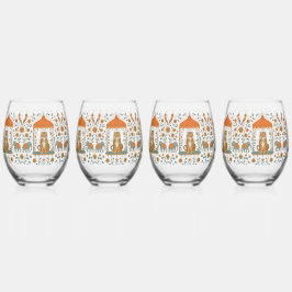 Vaso De Vino 🍸 🦁 "Tiger Royale" (Conjunto de 4)