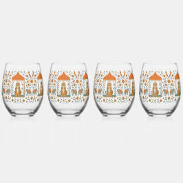 Vaso De Vino 🍸 🦁 "Tiger Royale" (Conjunto de 4)