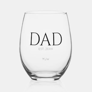 Vaso De Vino Tipografía de Papá Monograma Negro