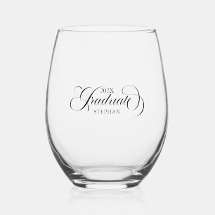 Vaso De Vino Tipografía elegante de escritura negra para gradua