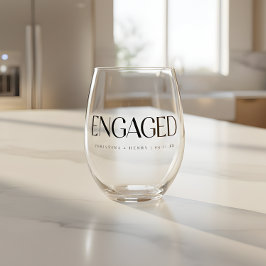 Vaso De Vino Tipografía Moderna en Negrita para Compromiso con 