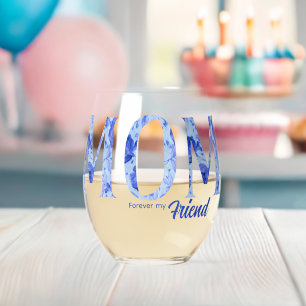 Vaso De Vino Tipografía moderna y elegante del Día de la Madre