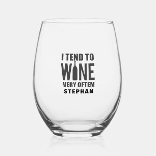 Vaso De Vino Tipografía negra muy a menudo es divertida