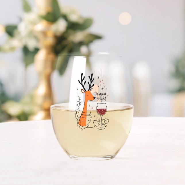 Vaso De Vino Tipsy and Bright Reindeer  (Insitu (Boda))