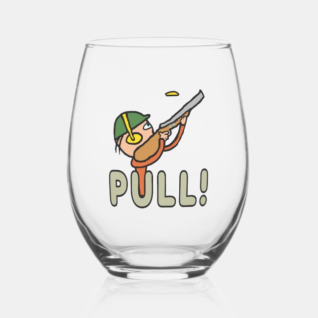 Vaso De Vino Tiro al plato de foso (Anverso)