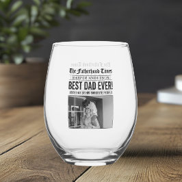 Vaso De Vino Titular personalizado del mejor periódico de papá