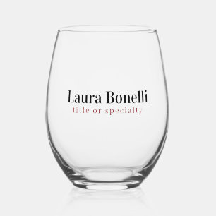 Vaso De Vino Título de nombre simple minimalista moderno profes