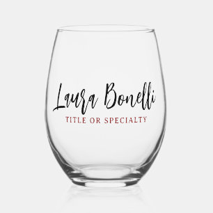 Vaso De Vino Título de nombre simple profesional minimalista