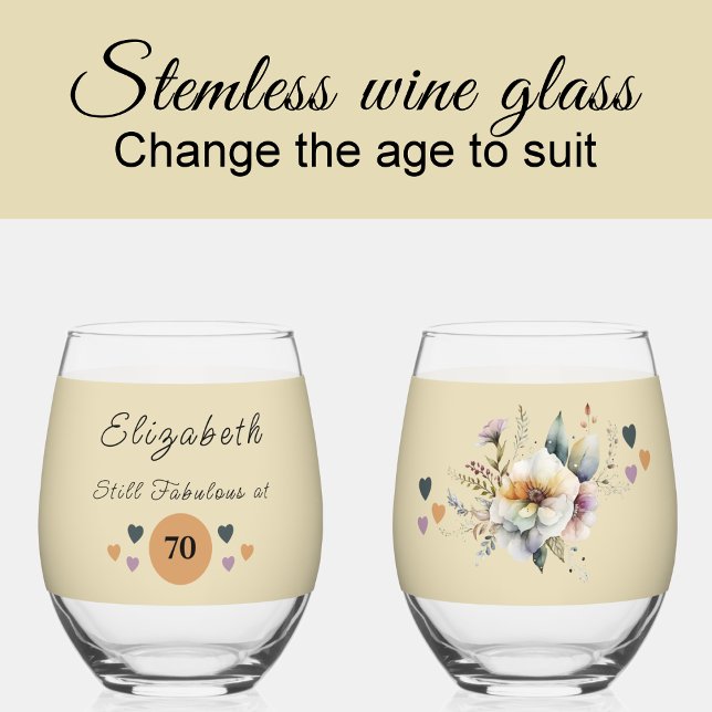 Vaso De Vino Todavía fabuloso a los 70 añadir nombre naranja fl (Subido por el creador)