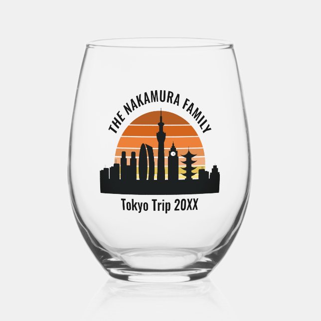 Vaso De Vino Tokio: Un recuerdo de vacaciones para Personalizad (Anverso)
