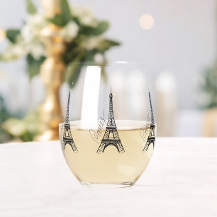 Vaso De Vino Torre Eiffel