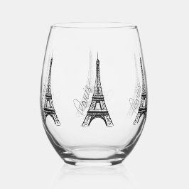 Vaso De Vino Torre Eiffel