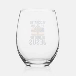 Vaso De Vino Totalmente vacunado por la sangre de Jesús Patriót
