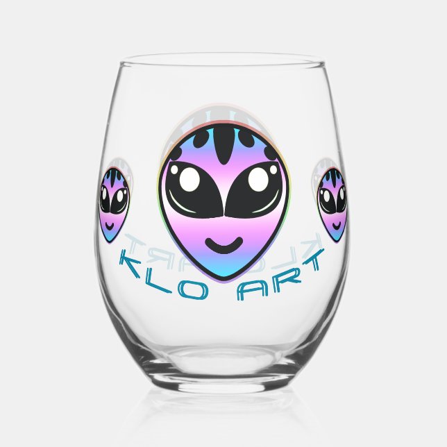 Vaso De Vino Trans Pride Alien Stemless Wine Glass (Anverso)