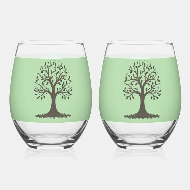 Vaso De Vino 🌳 Tree of Life Win Glass - Drinkware 🍹 (Anverso)