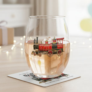 Vaso De Vino Tren Rojo
