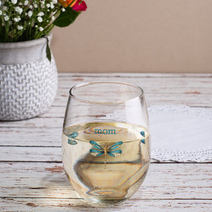 Vaso De Vino Tres glándulas de Aqua y Gold Whimsical