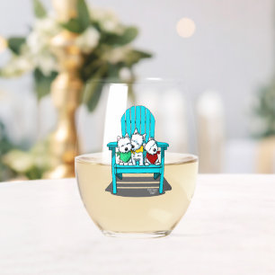 Vaso De Vino Trío KiniArt Beach Westie