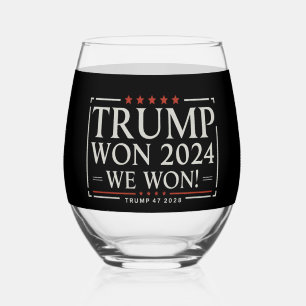 Vaso De Vino Trump Ganó 2024 Nosotros Ganamos 47 2028 EE. UU.