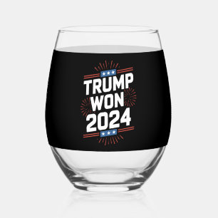 Vaso De Vino Trump Ganó 2024 Presidente 47º De La Casa Blanca