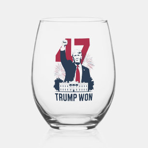 Vaso De Vino Trump Ganó De Nuevo Elección 2024 Presidente 47º