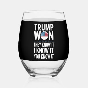 Vaso De Vino Trump ganó lo que sabe el 47° presidente en 2024