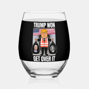 Vaso De Vino Trump Ganó Supéralo Maga Ganó Elección 2024 