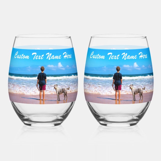 Vaso De Vino Tu regalo personalizado de foto y texto Personaliz (Reverso )