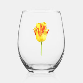 Vaso De Vino Tulipán amarillo y rojo