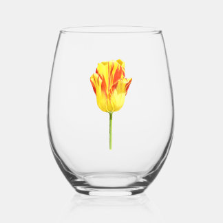 Vaso De Vino Tulipán amarillo y rojo