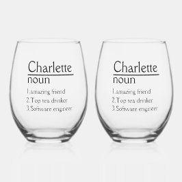 Vaso De Vino Tumblador de definición de nombre personalizado