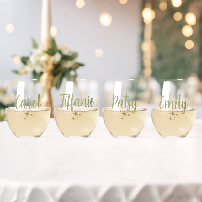 Vaso De Vino Tumblers de vidrio sin hilo dental personalizados (Insitu (Boda))