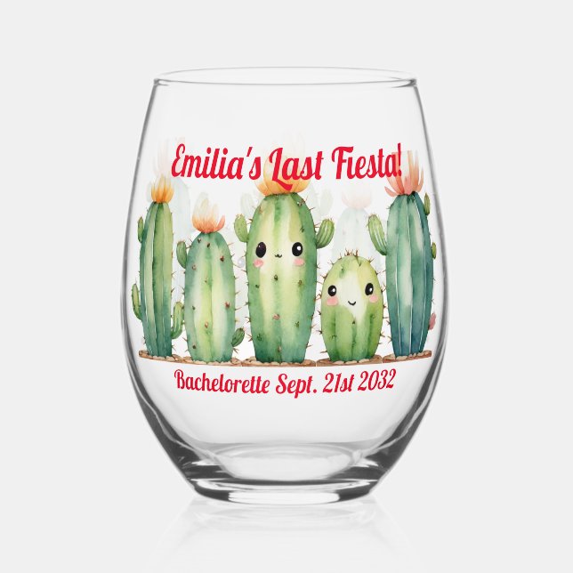 Vaso De Vino Última Licenciatura de FIESTA CACTI (Anverso)