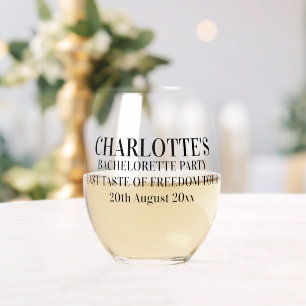 Vaso De Vino Último sabor personalizado de la soltera de la lib