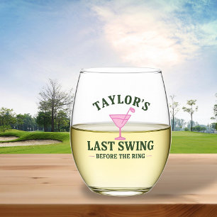Vaso De Vino Último Swing Antes de la Sortija Golf Despedida de