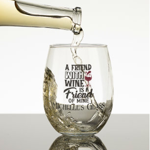 Vaso De Vino Un amigo con Wine Personalizado