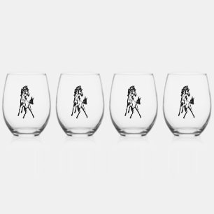 Vaso De Vino Un caballo saltando con brío