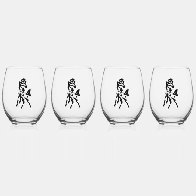 Vaso De Vino Un caballo saltando con brío (Anverso)