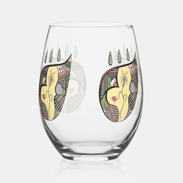 Vaso De Vino Una Flor Dentro (Anverso)