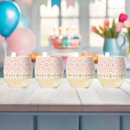 Vaso De Vino Una imagen con estampado rojo y blanco con un diam