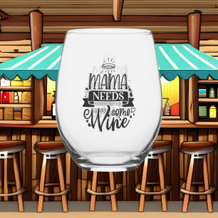Vaso De Vino Una mamá divertida necesita arte de palabras de vi