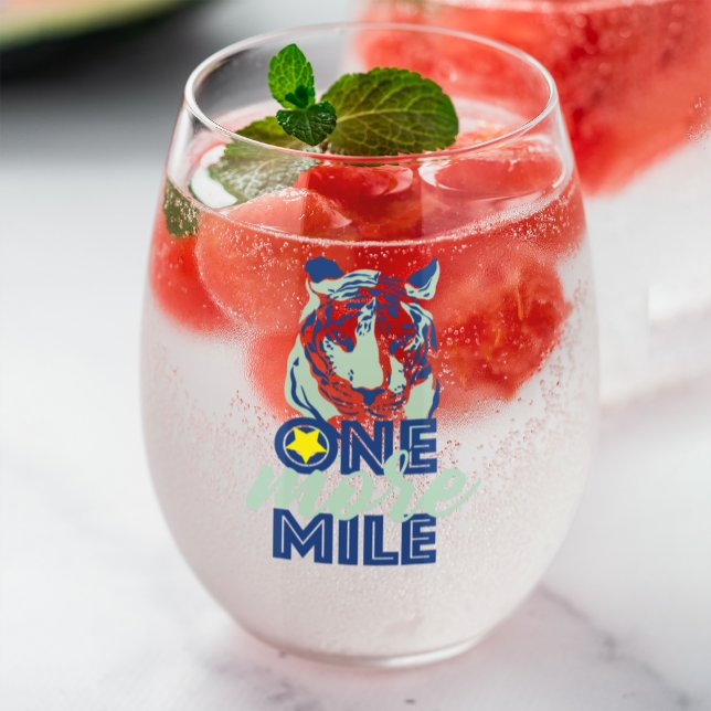 Vaso De Vino Una Milla más de Vidrio Motivador de Tigre Azul (Subido por el creador)