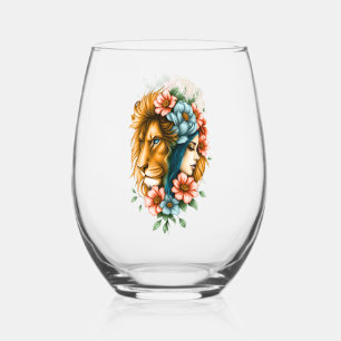 Vaso De Vino Una mujer maravillosa cuyo pelo largo y fluido