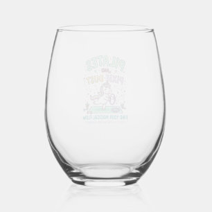 Vaso De Vino Unicorn Pilates y polvo de hadas tipografía negrit
