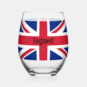 Vaso De Vino Unión de Bandera Británica Jack Diseño Vino sin Es
