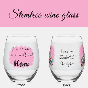 Vaso De Vino Uno de cada millón de mamás de rosa floral