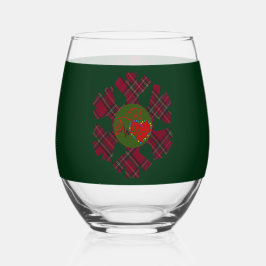 Vaso De Vino Vajilla de copo de nieve a cuadros individuales