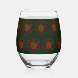Vaso De Vino Vajilla de vidrio Plaid Snowflake