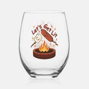 Vaso De Vino Vamos a conseguir Firepit - malvavisco y perro cal