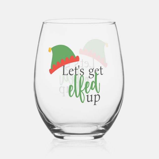 Vaso De Vino Vamos a Elfar Humorístico Navidad (Anverso)